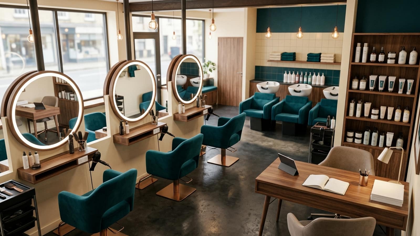 Hair salon planning scene for Beauty Salon Loans for Hair-Focused Businesses