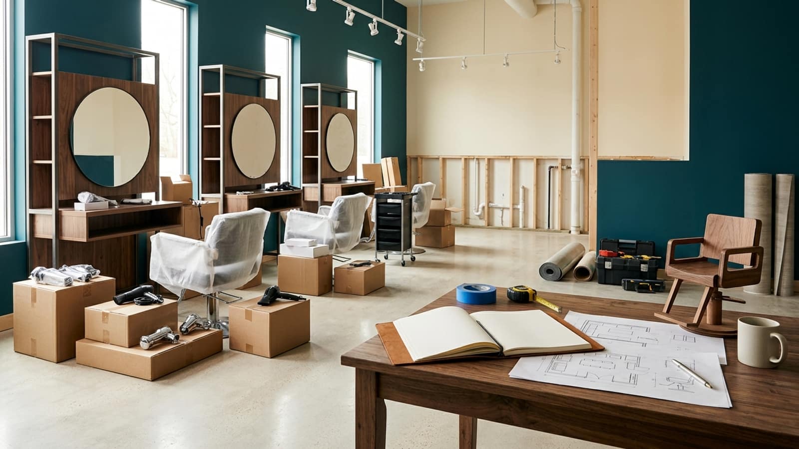 Hair salon planning scene for Hair Salon Startup Financing: Build a Fundable Plan