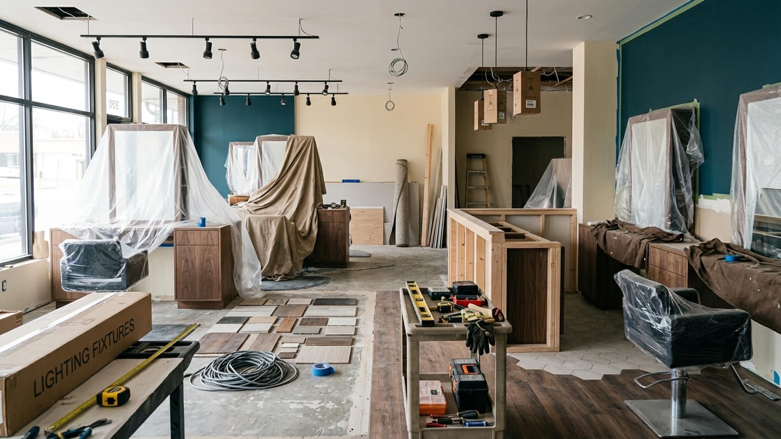 Hair salon planning scene for Salon Renovation and Expansion Financing