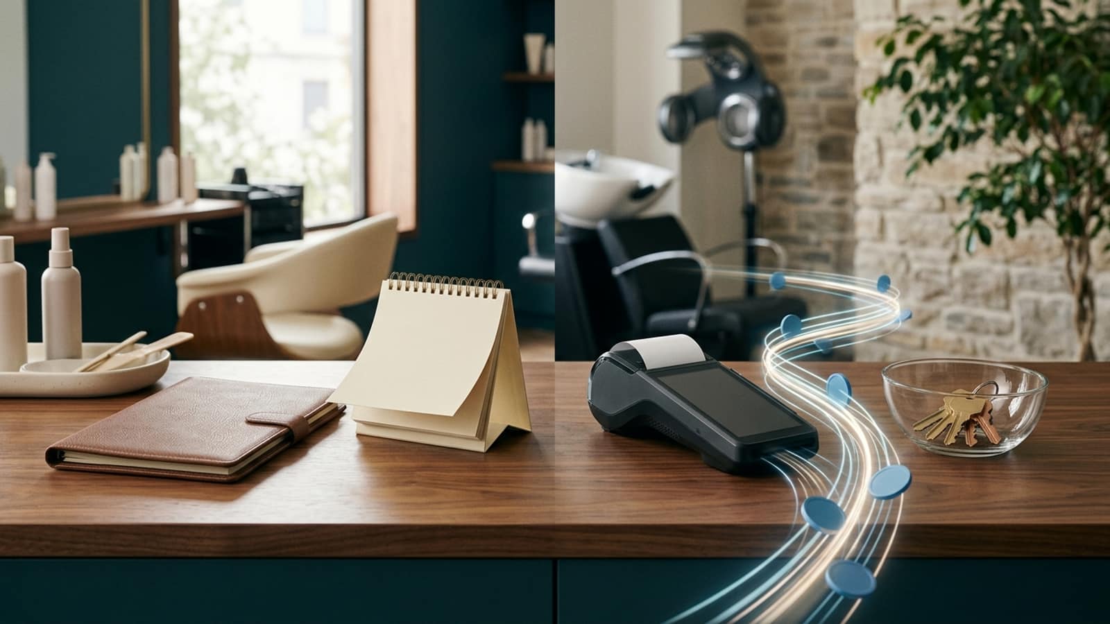 Hair salon planning scene for Working Capital Loan vs. Merchant Cash Advance